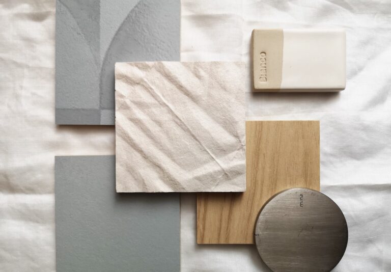 moodboard arredo bagno azzurro