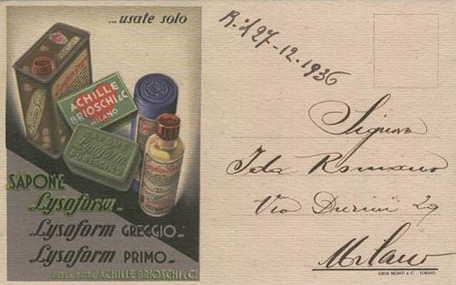 cartolina vintage sapone brioschi lysoform