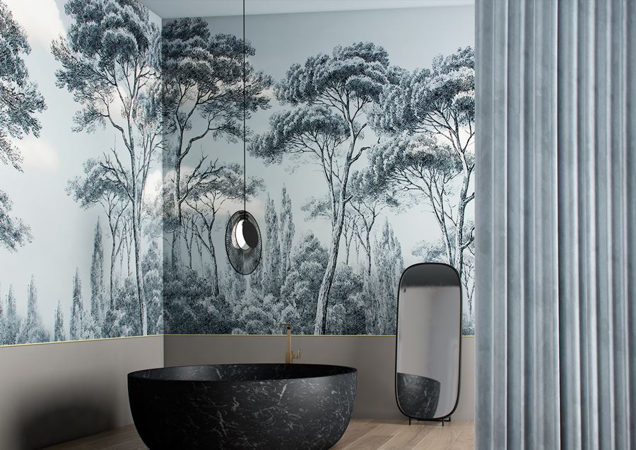 glamfusion by Glamora: carta da parati waterproof per bagno