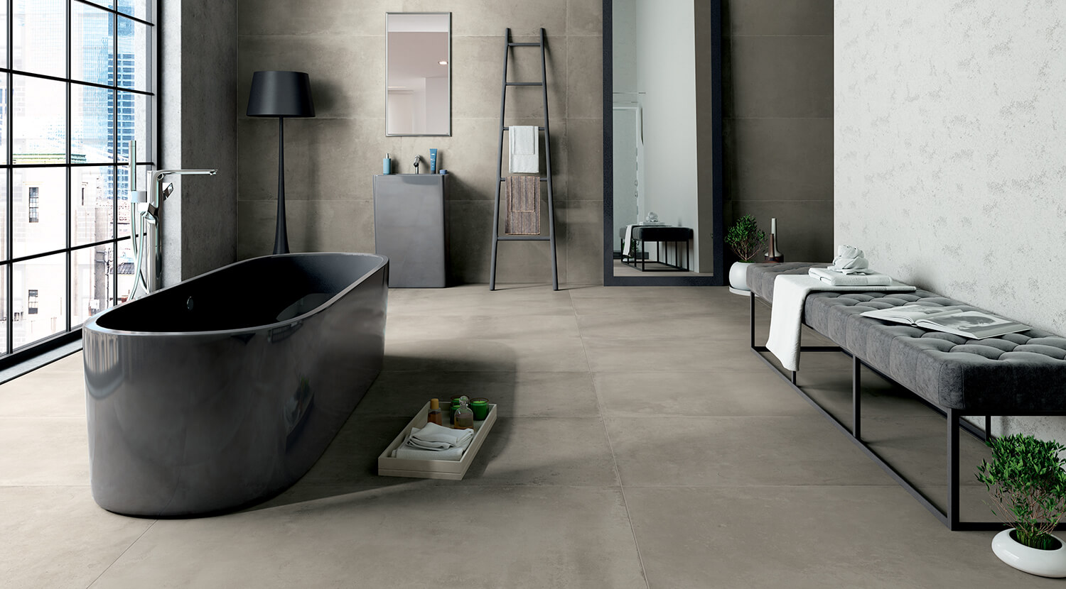 bagno in gres porcellanato effetto resina