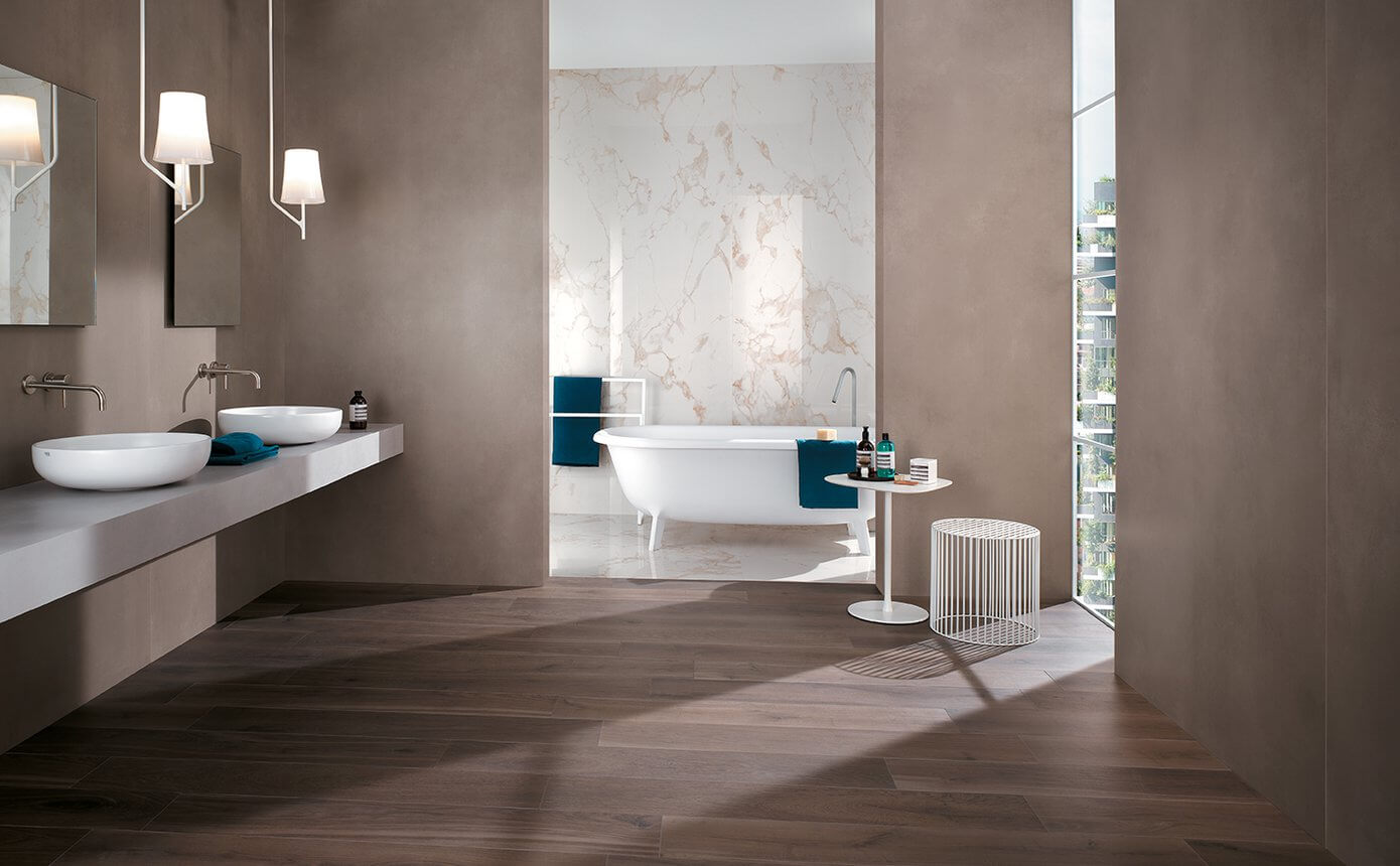 bagno in gres porcellanato effetto resina