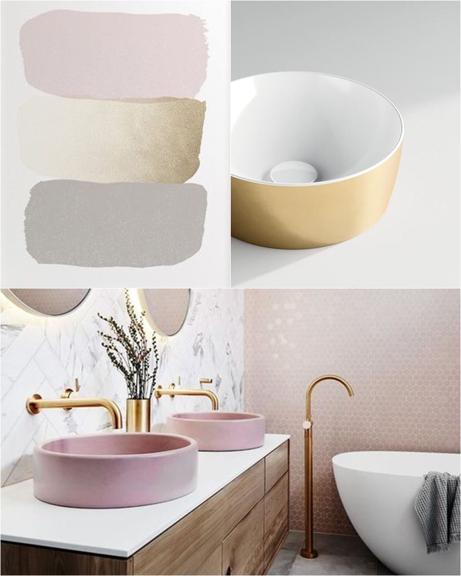 bagno rosa e oro