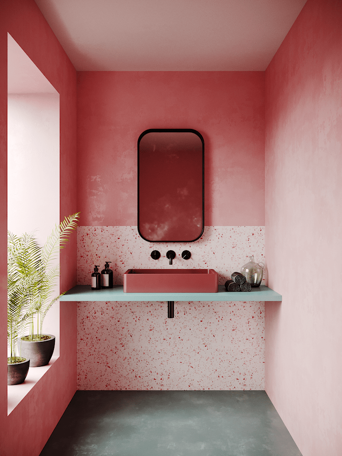 bagno rosa acceso