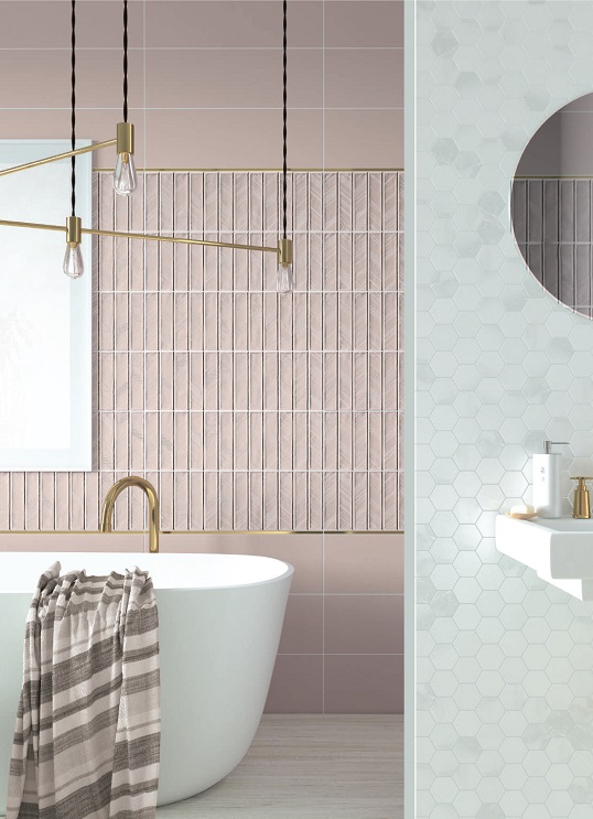 bagno rosa e bianco