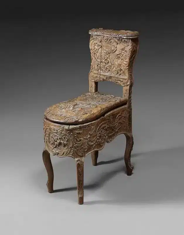 bidet in legno di faggio della madame Pompadour