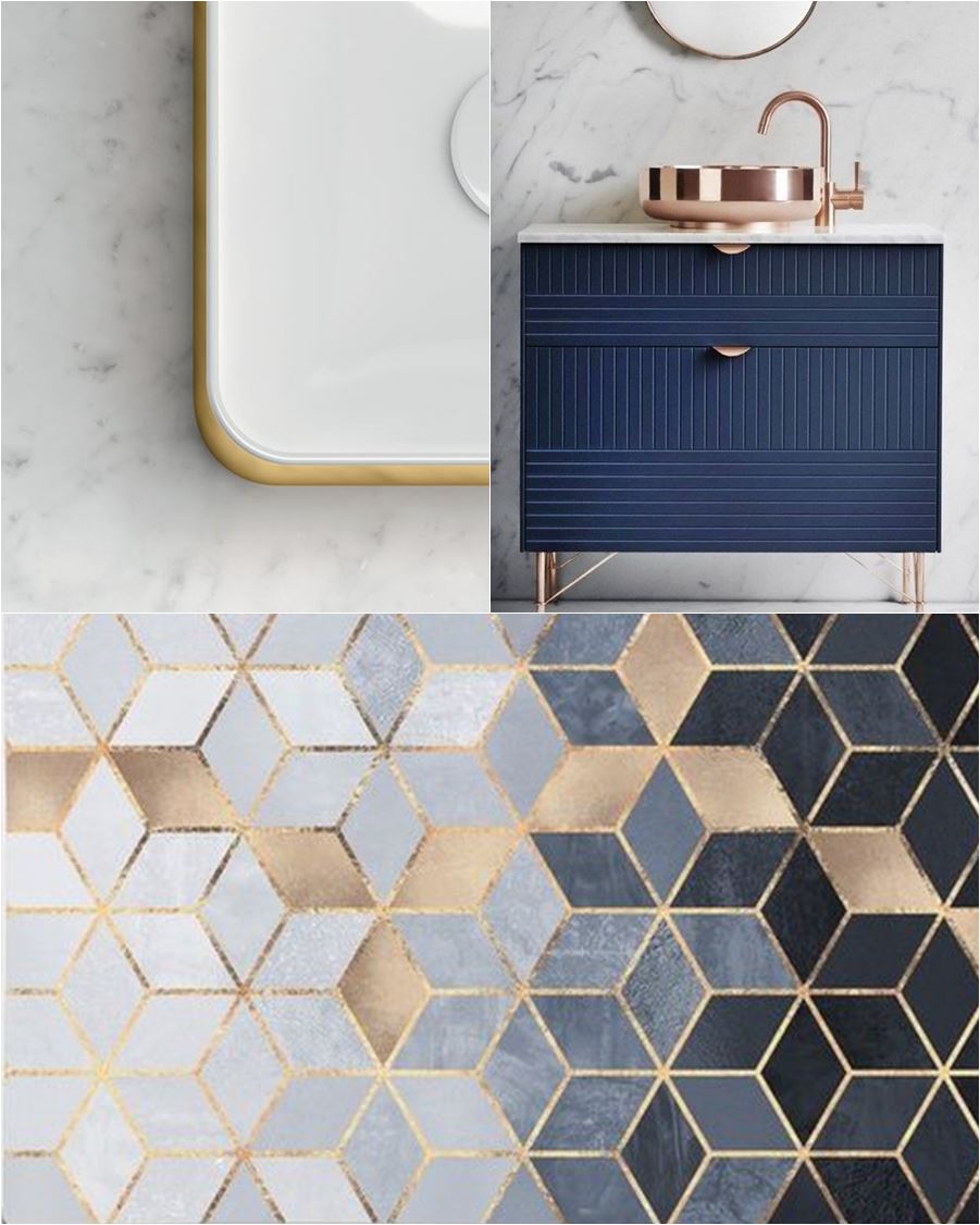 Bagno blu e oro
