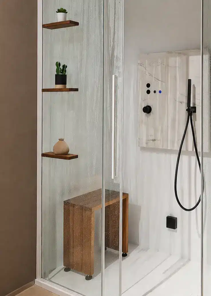 box doccia con generatore di vapore per hammam