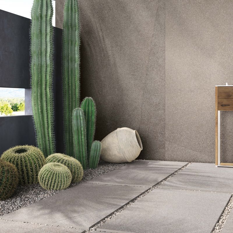 piastrelle effetto graniglia per giardino o terrazzo