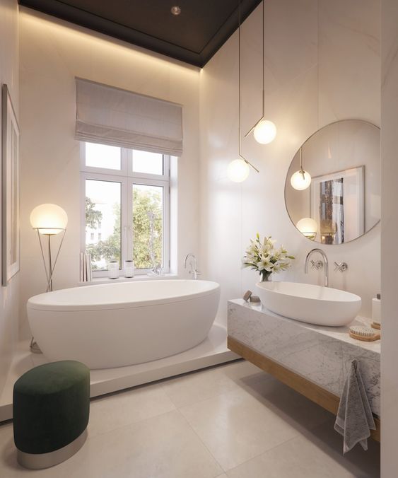 luce sospesa bagno doppio lavabo
