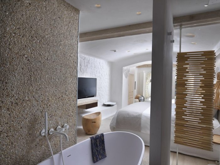 Boutique hotel Mykonos Kensho: interiors and bathrooms