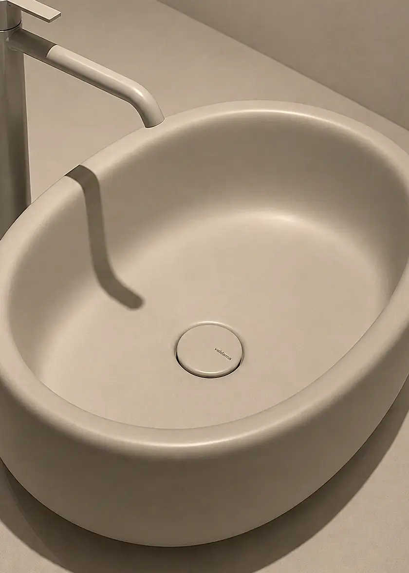 lavabo ceramica appoggio bordi morbidi