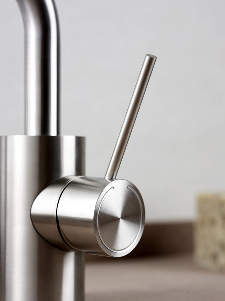 miscelatore lavabo acciaio inox spazzolato