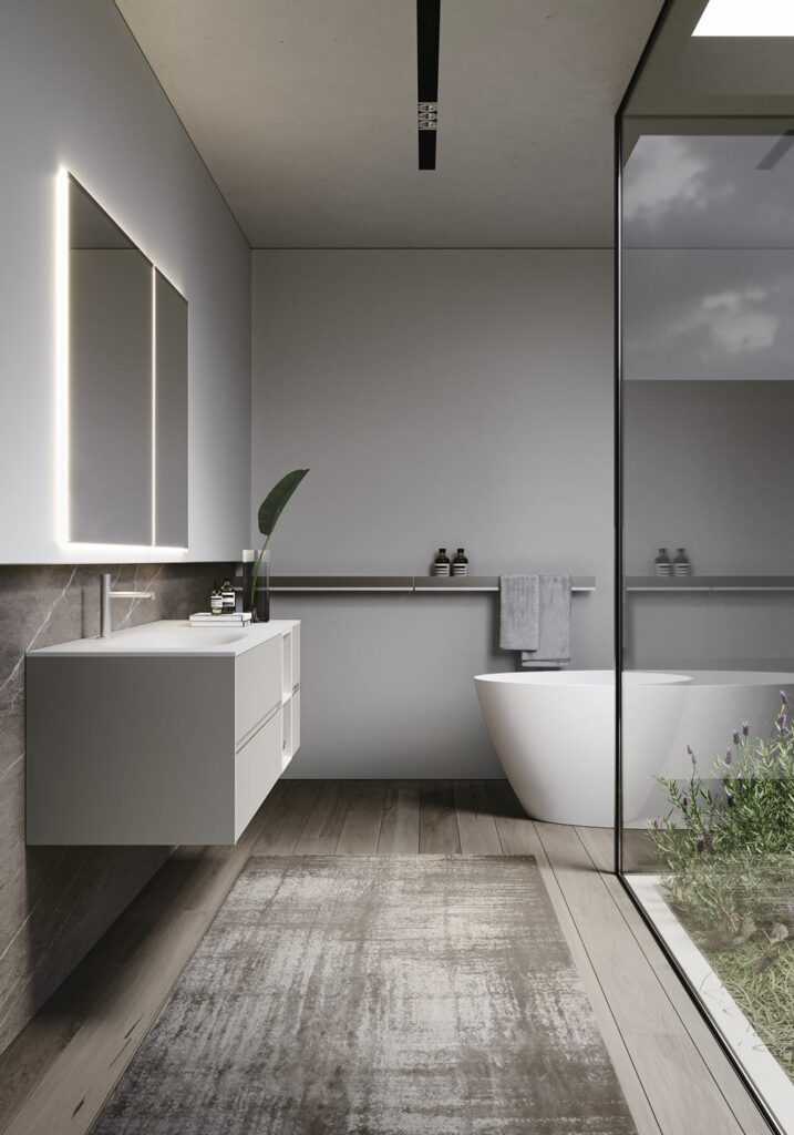 composizione arredo bagno moderno