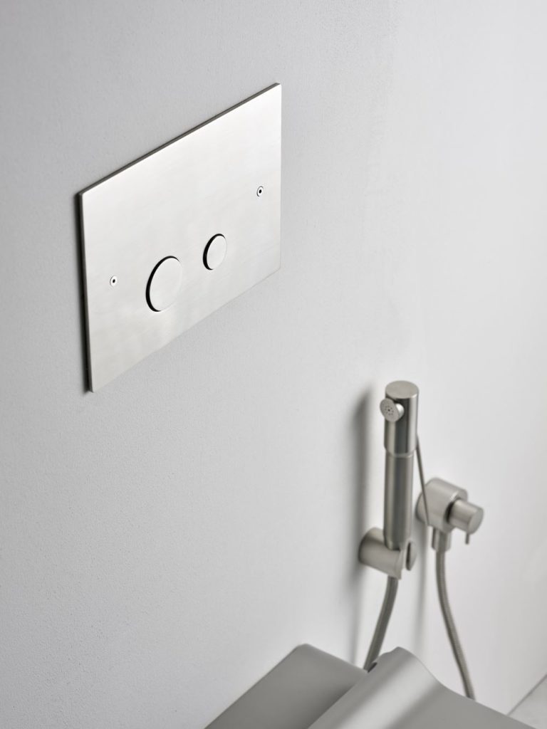placca comando wc acciaio inox