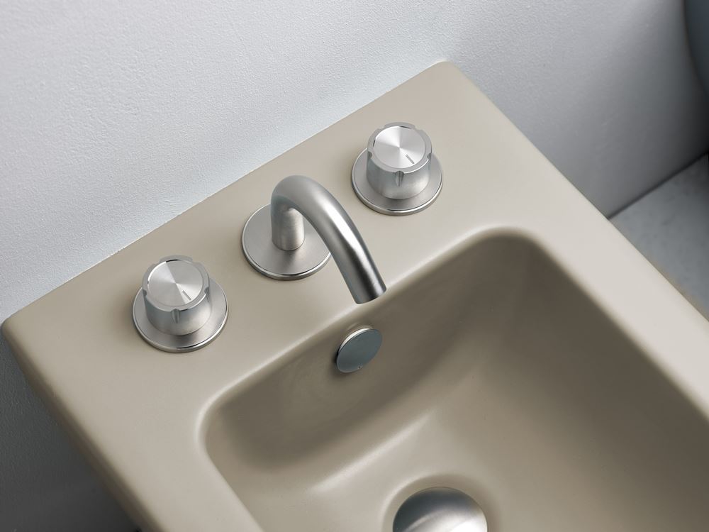 rubinetto bidet 3 fori acciaio inox