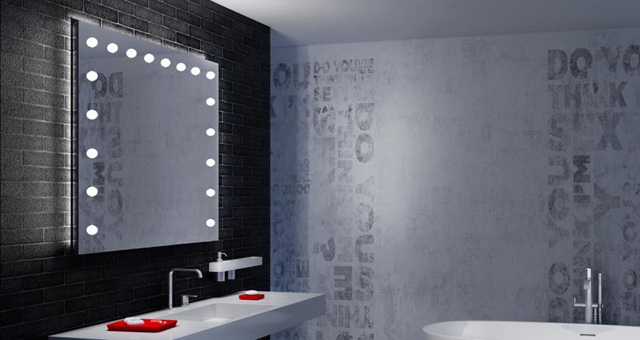 specchiere con luci con sistema brevettato di illuminazione i-Light