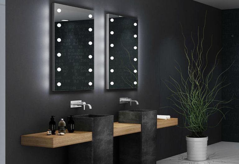 specchio per bagno con luci rettangolare verticale