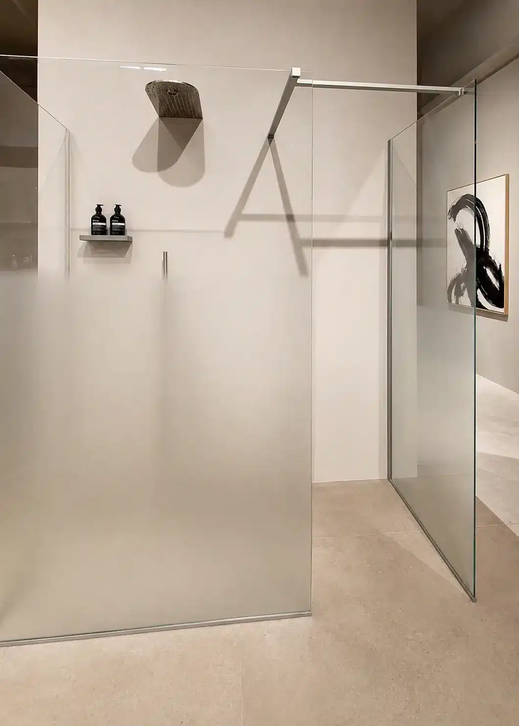 box doccia con vetro sfumato trasparente satinato