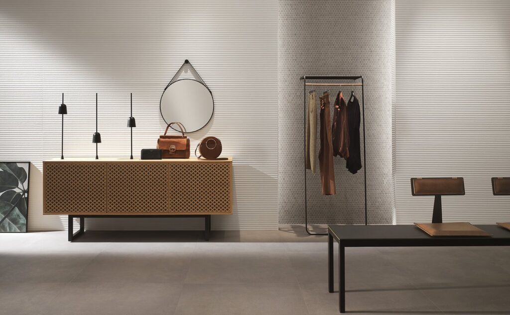 texture piastrelle 3d linee orizzontali in rilievo