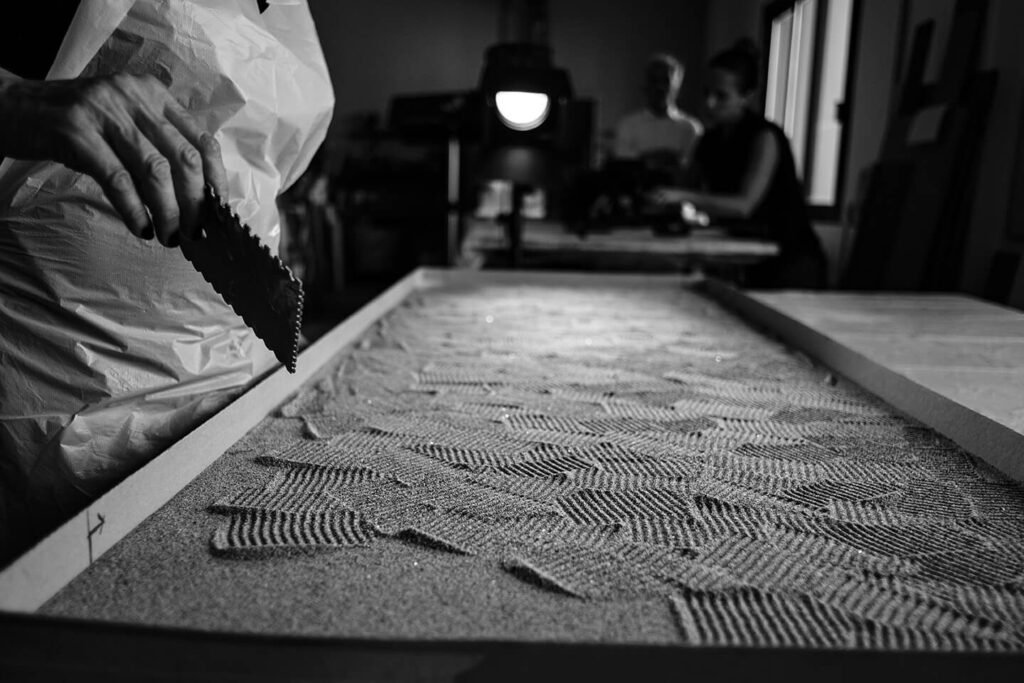 texture piastrelle 3d prove sulla sabbia lavorazione artigianale