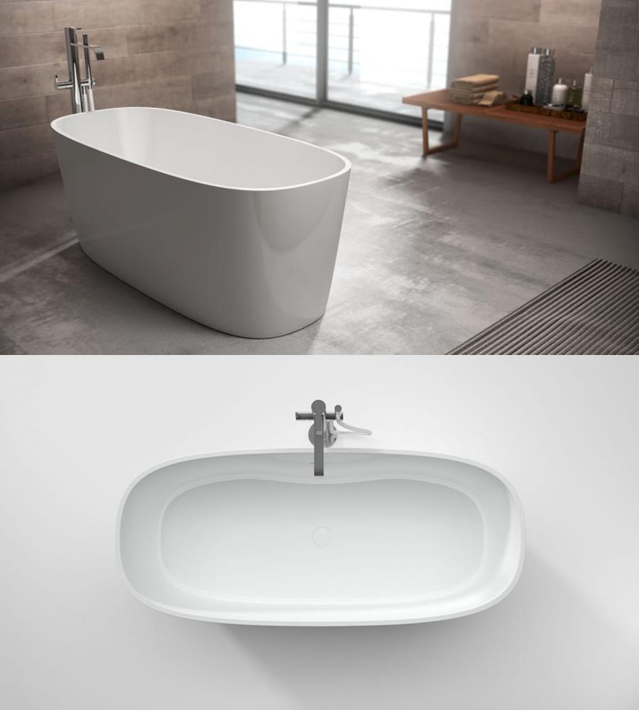 vasca da bagno design cristalplant e mineralmarmo Loop di Ideagroup